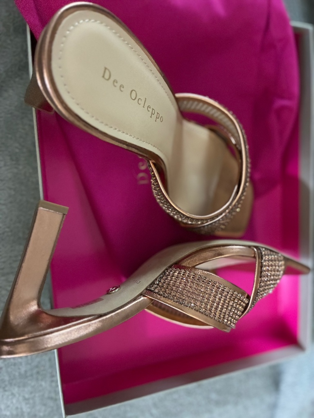Dee Ocleppo Crystal Embellished Leather Sandals